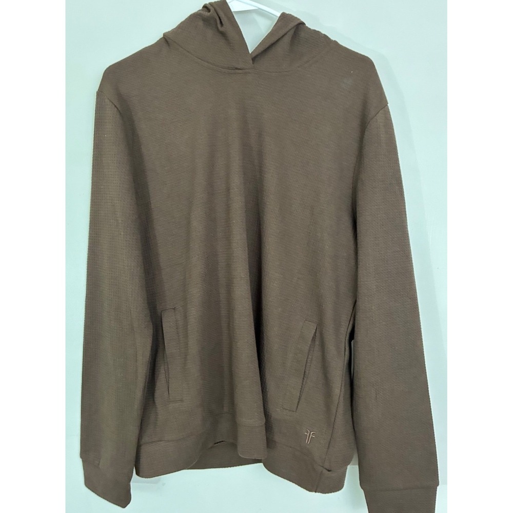 Frye Donegal Hoodie Mens Medium Brown Textured Pullover Preppy Logo New‎